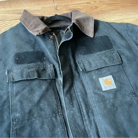 Vintage Carhartt Barn Chore Coat Size XL Black